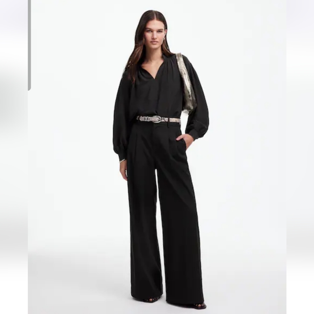 Madewell The Harlow Superwide-Leg Trouser in Brushed Twill - Picture 2 of 6